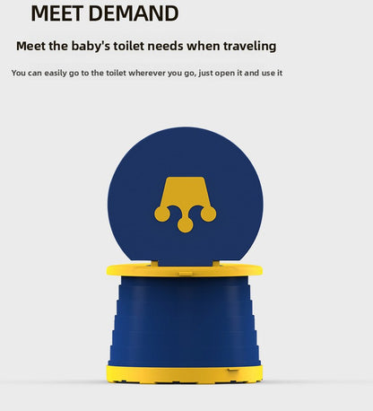 Kids Portable Travel Potty Foldable Training Toilet Seat - Pink - Compact Car & Camping Emergency Commode with Backrest - 50kg Load Capacity