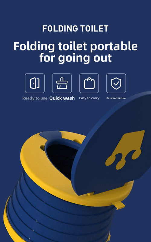 Kids Portable Travel Potty Foldable Training Toilet Seat - Pink - Compact Car & Camping Emergency Commode with Backrest - 50kg Load Capacity