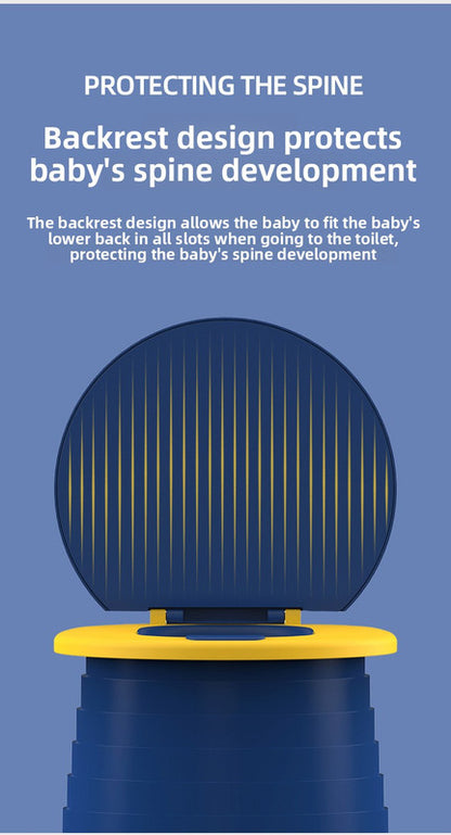 Kids Portable Travel Potty Foldable Training Toilet Seat - Green - Compact Car & Camping Emergency Commode with Backrest - 50kg Load Capacity