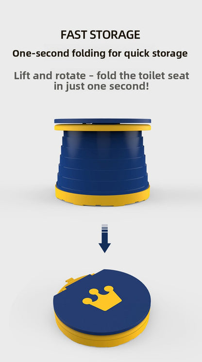 Kids Portable Travel Potty Foldable Training Toilet Seat - Green - Compact Car & Camping Emergency Commode with Backrest - 50kg Load Capacity