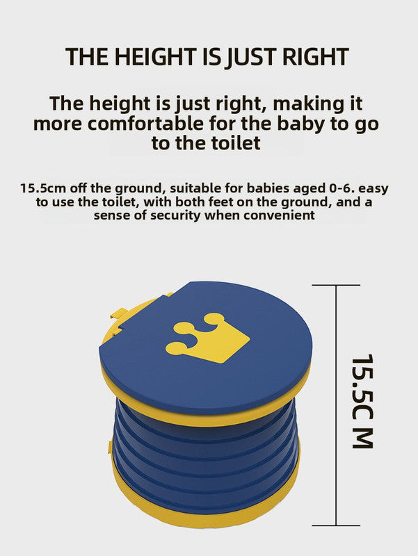 Kids Portable Travel Potty Foldable Training Toilet Seat - Green - Compact Car & Camping Emergency Commode with Backrest - 50kg Load Capacity