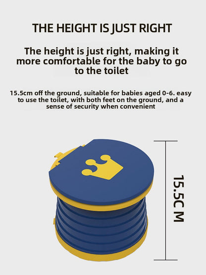 Kids Portable Travel Potty Foldable Training Toilet Seat - Green - Compact Car & Camping Emergency Commode with Backrest - 50kg Load Capacity