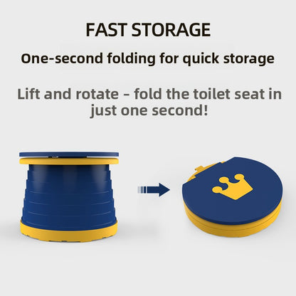 Kids Portable Travel Potty Foldable Training Toilet Seat - Green - Compact Car & Camping Emergency Commode with Backrest - 50kg Load Capacity