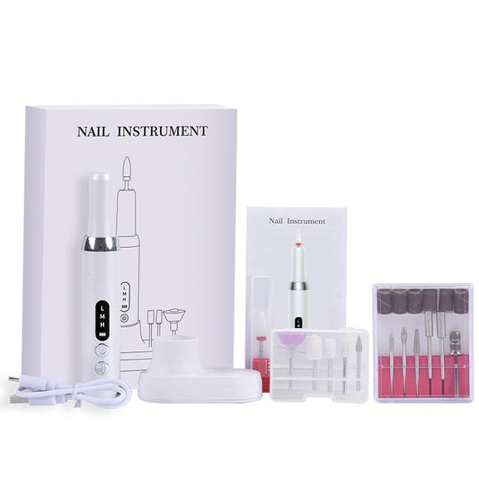 Electric Nail Drill Machine Cordless Portable E-File Kit with Charging Base LED Display 3 Speeds 15000RPM for Gel Polish Acrylic Removal Manicure Pedicure Home White