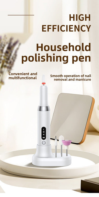 Electric Nail Drill Machine Cordless Portable E-File Kit with Charging Base LED Display 3 Speeds 15000RPM for Gel Polish Acrylic Removal Manicure Pedicure Home White