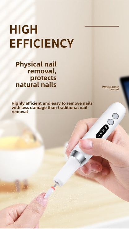 Electric Nail Drill Kit Cordless Portable E-File with Charging Base & LED Display White Gift Set Includes 30 Sanding Bands Nail File Pouch for Gel Acrylic Removal