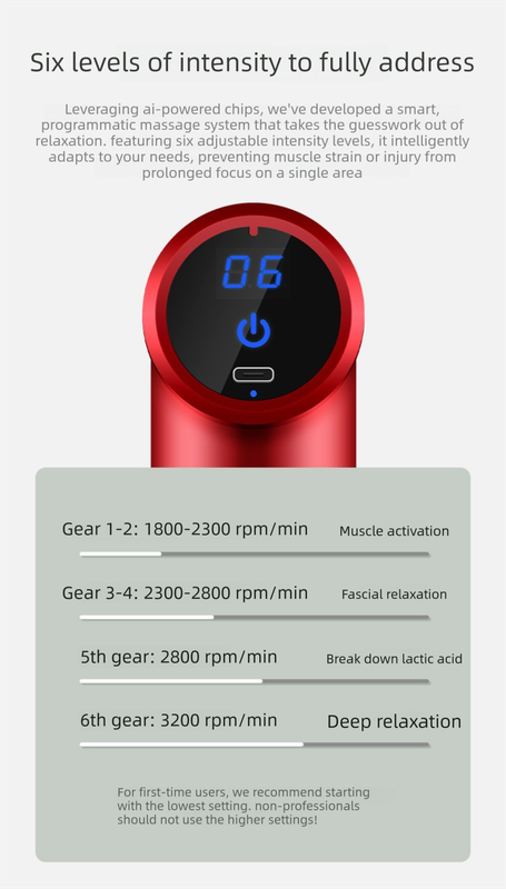 Mini Electric Massage Gun with LCD Display Portable Deep Tissue Percussion Muscle Relief Tool 6 Speeds Quiet Motor Type-C Charging Black