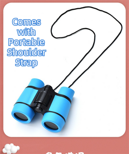 Yellow 6X30 Lightweight Kids Binoculars with Non-Slip Colorful Rubber Grips - Educational Outdoor Exploration Toy with Shoulder Strap