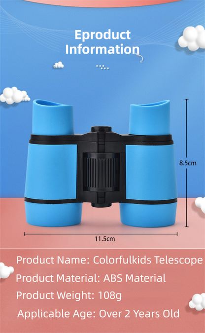 Yellow 6X30 Lightweight Kids Binoculars with Non-Slip Colorful Rubber Grips - Educational Outdoor Exploration Toy with Shoulder Strap