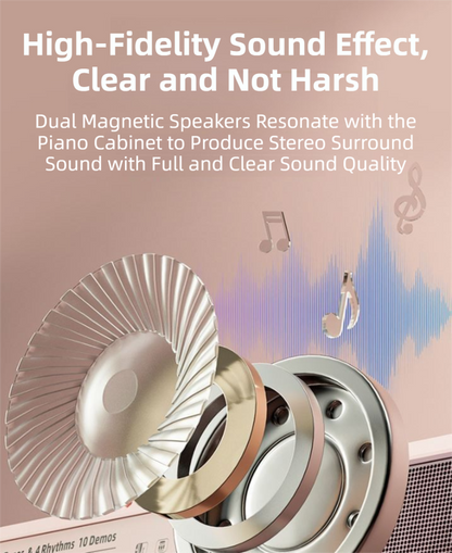 Portable Kids' Electronic Piano with Sheet Music and Microphone - Professional 37-Key Tactile Feedback, Support Recording & Multiple Performance Modes, Beginner-Friendly & Durable Musical Toy(Blue)