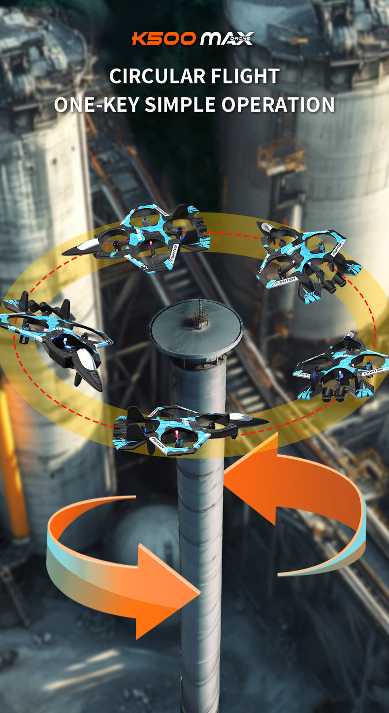 Camouflage Blue 2.4G Remote Control Stunt Fighter Drone  - Manual Toss Launch, One-Key Operation for 360° Flip & Circular Flight, 3-Speed Adjustable Stable Quadcopter with Night Lights