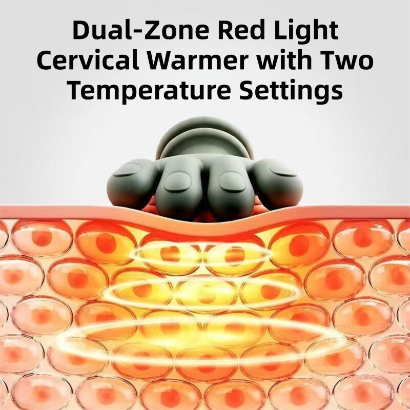 Wireless 4D Bionic 10-Fingers Shoulder & Neck Massager - EMS Micro-current & Vibration Neck Reliever with 2-Level Red Light Heat