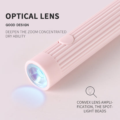 White Mini Handheld LED/UV Manicure Light with Digital Display - Portable One-Finger Curing Pen