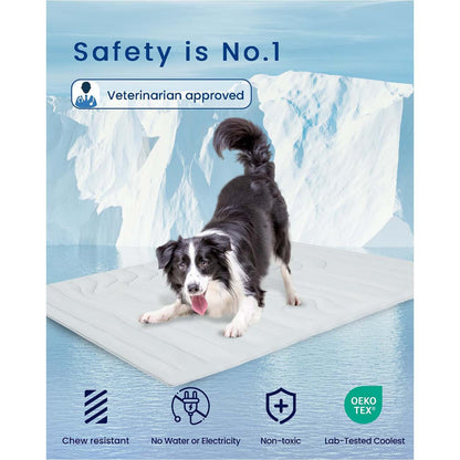 Pet Cooling Mat Self Cooling Pad for Dogs Cats Dual Sided Summer Sleeping Bed Grey Small (51x41cm)