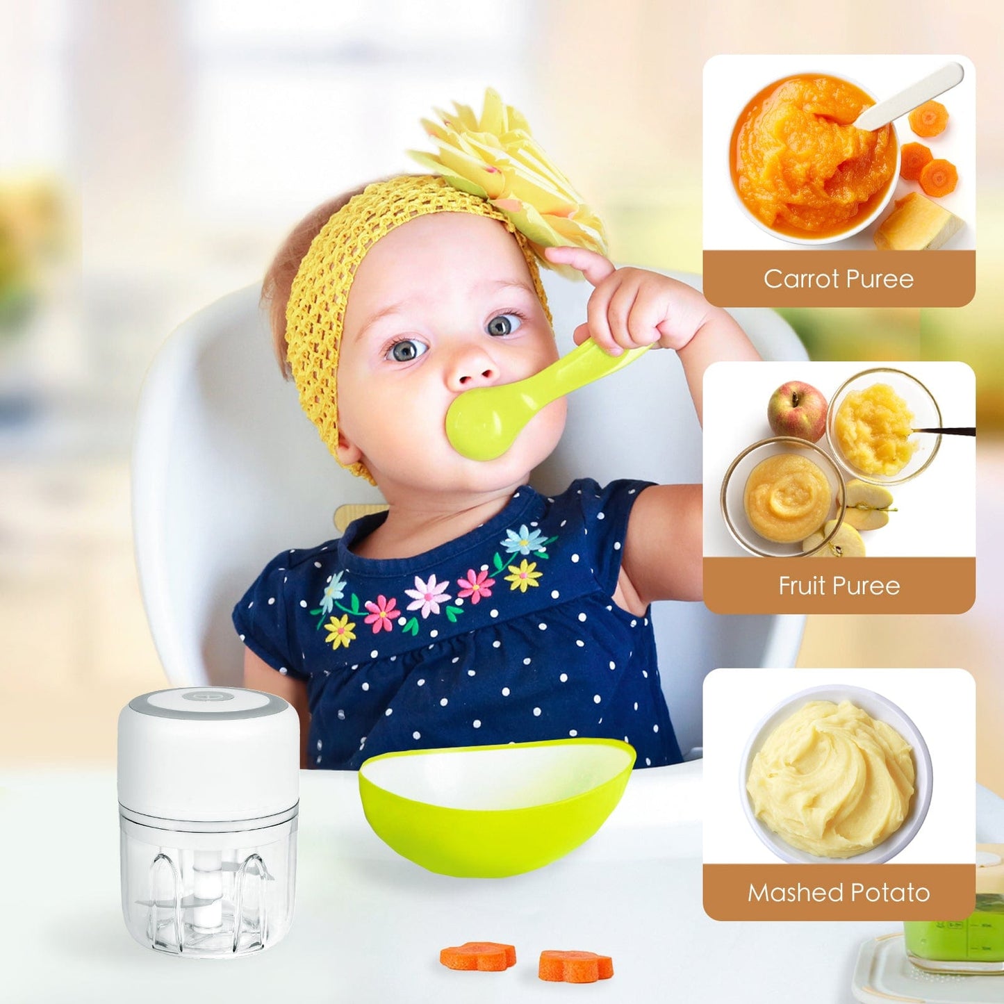 250ml Cordless USB Rechargeable Mini Food Chopper