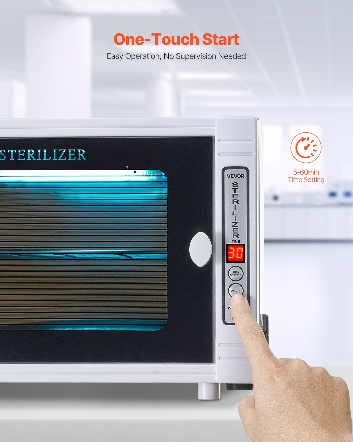 VEVOR Nail Tool Cleaning Machine 12L Large Capacity Tool Cabinet Cleaner Box