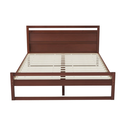 Artiss Bed Frame Double Size Wooden Walnut WITTON