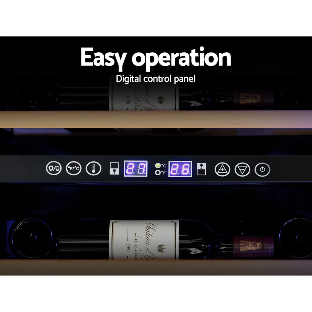 Devanti Wine Cooler Fridge Dual Zone 128 Bottles