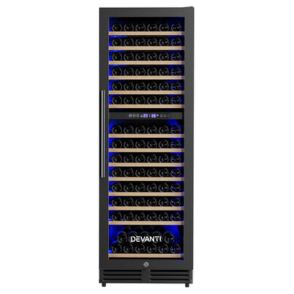 Devanti Wine Cooler Fridge Dual Zone 154 Bottles