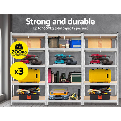 Giants 3x1.8M Warehouse Shelving Rack Racking Garage Metal Storage Shelves