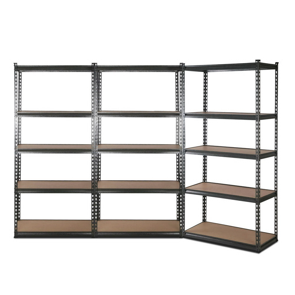 3x1.8M 5-Shelves Steel Warehouse Shelving Racking Garage Storage Rack ...