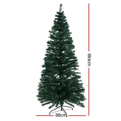 Jingle Jollys 1.8m Christmas Tree Optic Fibre LED Xmas tree Warm White