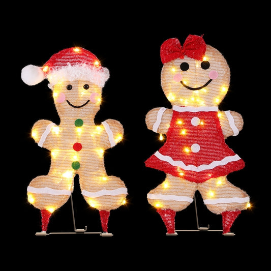 Jingle Jollys Christmas Lights Gingerbread Motif 30 LED Fairy Light Decoration