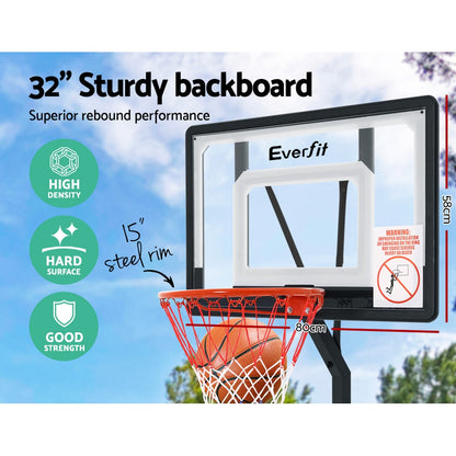 Everfit Adjustable Portable Basketball Stand Hoop System Rim