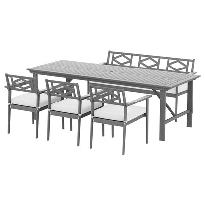 Gardeon 5pcs Outdoor Furniture Dining Set Chair Table Patio Acacia Wood 6 Seater