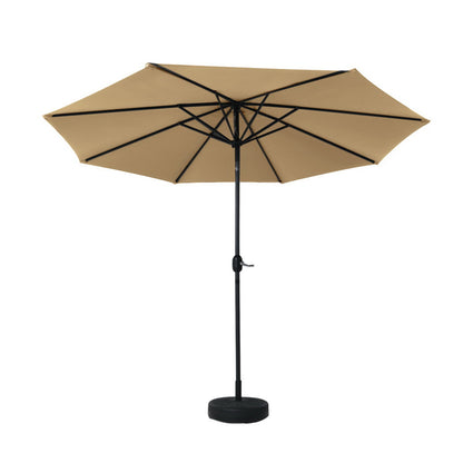 Instahut Outdoor Umbrella 2.7m Base Beach Pole Garden Tilt Sun Patio UV Beige