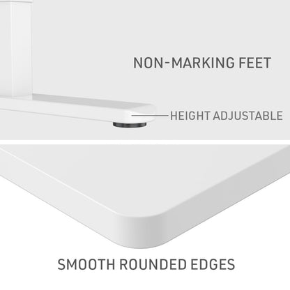 Fortia Sit To Stand Up Standing Desk, 120x60cm, 72-118cm Electric Height Adjustable, 70kg Load, White/White Frame