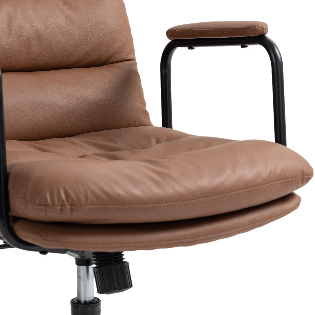 Faux Leather Office Chair -Brown