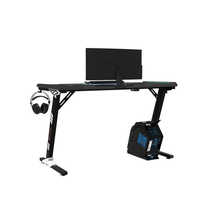 EKKIO RGB Gaming Desk Z Shape Black 140cm EK-GD-107-AL