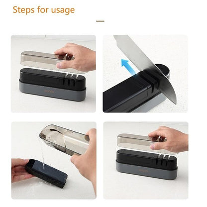 Multipurpose Ceramic Carbide Knife Shapener For Knives Scissors Cleaver Keychain Green