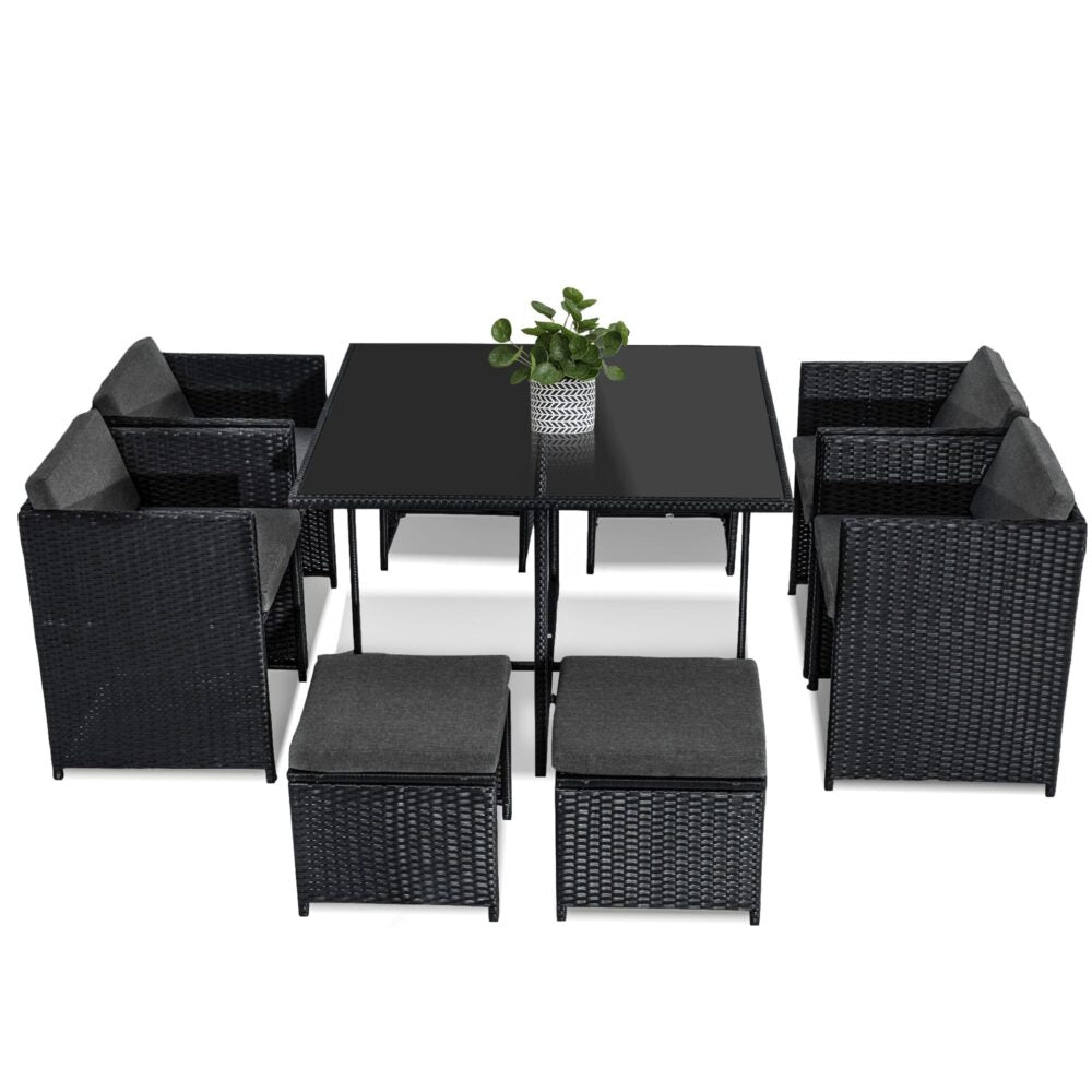 Horrocks 8 Seater Outdoor Dining Set &#8211; Black