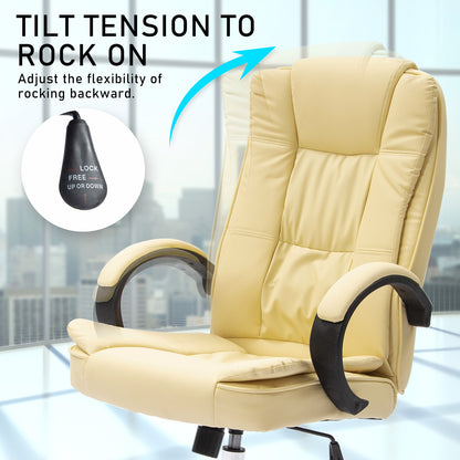 La Bella Beige Executive Office Chair Sage Dual-Layer Seat