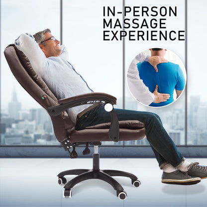 La Bella Espresso Massage Vibration Ergonomic Executive Office Chair