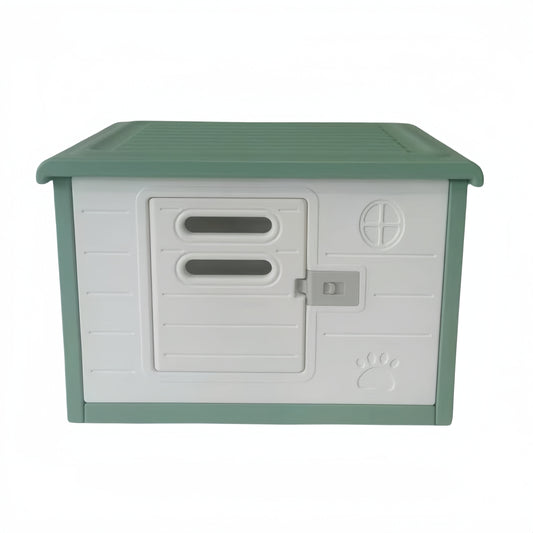 YES4PETS Small Plastic Pet Dog Puppy Cat House Kennel With Door Green