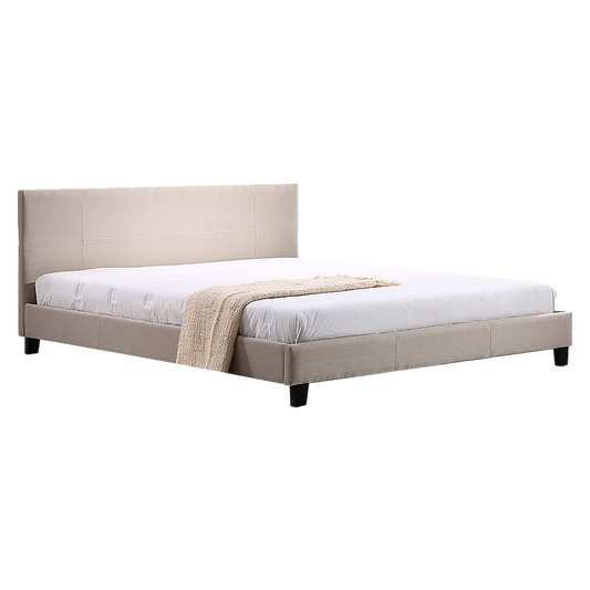 King Linen Fabric Bed Frame Beige